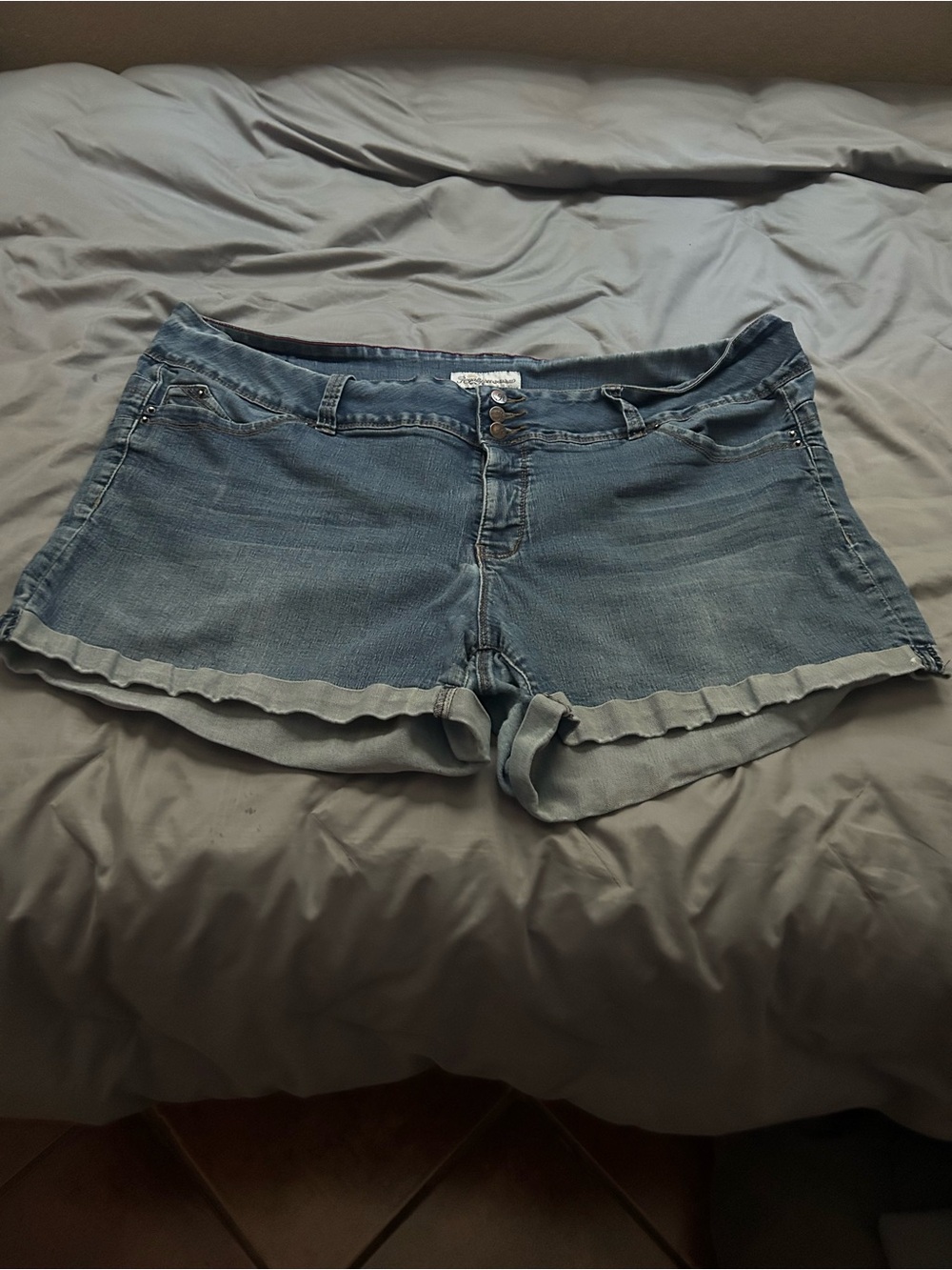 Royalty For Me Light Blue Denim Rolled-Hem Jean Shorts